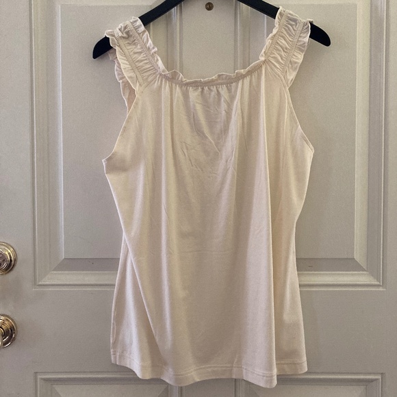 Motto Sleeveless Shirred Keyhole Knit Top/Ivory/Size M/NEW/ON SALE $15! - Picture 3 of 3